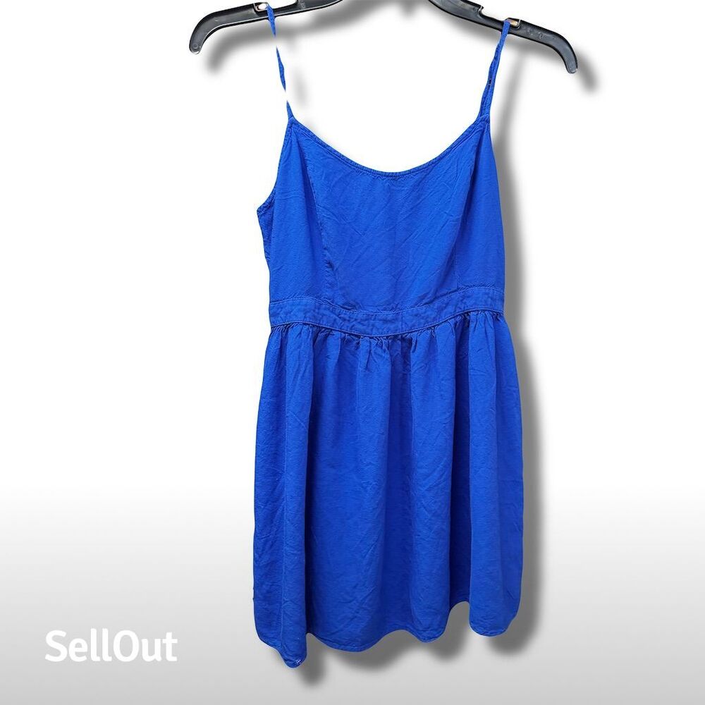 American Eagle Women's Blue Fit & Flare Mini Dress Size S Sleeveless